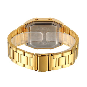 SKMEI - 1763 - Qibla Azan Time Reminder Prayer Watch - gold black image 2