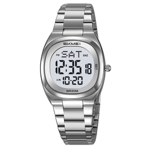 Skmei – 2419 – Classic Digital Vintage Watch – Silver image 1