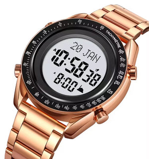 SKMEI - 2143 - Qibla Azan Time Reminder Prayer Watch - rose gold/white image 0