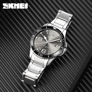 Skmei – 9278 – Luxury Stainless Steel Quartz Watch – Gray image 4