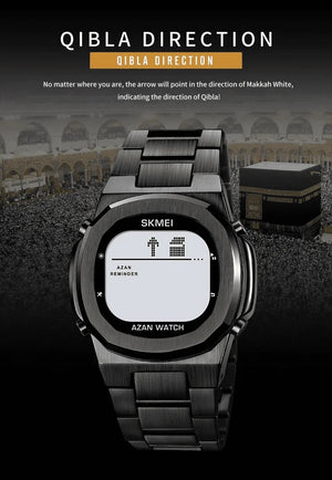 SKMEI - 2036 - Qibla Azan Time Reminder Prayer Watch - Black/white image 2