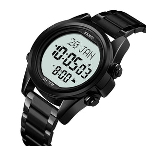 SKMEI - 1667 - Qibla Azan Time Reminder Prayer Watch - Black / white image 1
