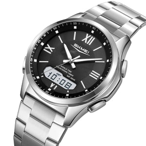 SKMEI 2459 Analog Digital World Time Sports Watch - silver/black image 0