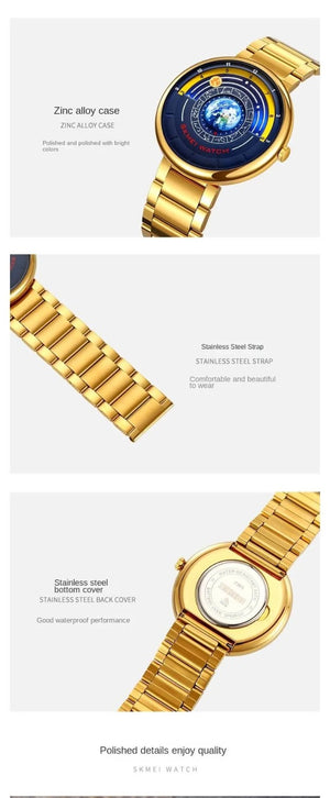 SKMEI - 2361 - Earth Orbit Quartz Watch - gold image 6