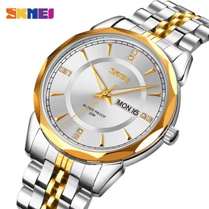SKMEI - 9268 - Quartz Stainless Steel Luxury Analog Watch - silver/gold-silver image 0