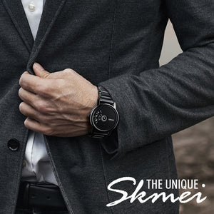 SKMEI -1260 - Waterproof Business Watch For Men - Black/Gun-Steel image 5