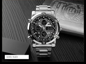 Skmei – 1389 – Dual Display Waterproof Business Watch - Silver/Black image 5