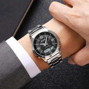 SKMEI 2459 Analog Digital World Time Sports Watch - silver/black image 2