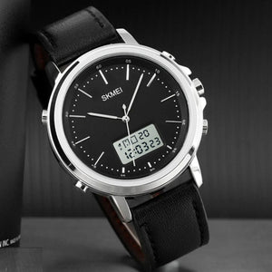 Skmei - 1652 (Strap) - Multifunctional Waterproof - Silver/White-Leather image 2