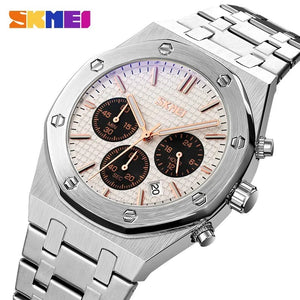 SKMEI - 9296 - Analog Stainless Steel Chronograph Quartz Watch - silver/silver image 1