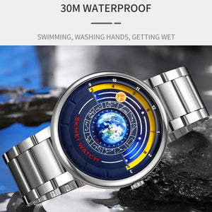 SKMEI 2361 - Earth Orbit Quartz Watch - Silver image 4