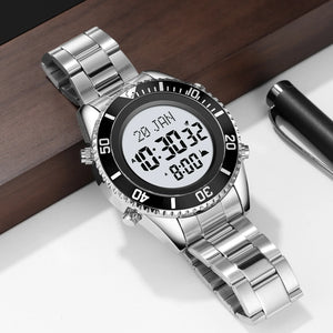 SKMEI - 2141 - Qibla Azan Time Reminder Prayer Watch - silver image 1