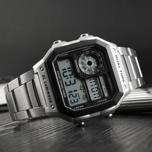 Skmei - 1335 - Digital Sports Countdown Waterproof Watch - Silver image 4