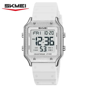 Skmei - 2526 - Women Digital Watch Original Silicone Strap - silver/white image 1