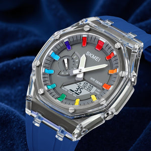 Skmei - 2100 - World Time 50m Waterproof - Blue image 1