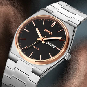 SKMEI - 9288 - Business Class Luxury Watch - Silver/Rosegold-Black image 7