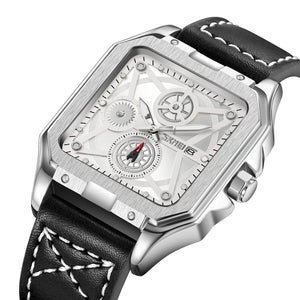SKMEI - 9330 - Premium Down Second Square Dial Watch - silver/silver image 1