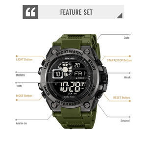 SKMEI 2318 Rugged Digital Sport Watch - armygreen image 3