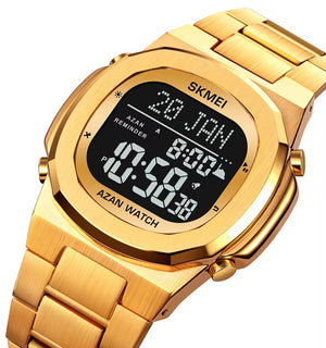 SKMEI - 2036 - Qibla Azan Time Reminder Prayer Watch - gold/black image 1