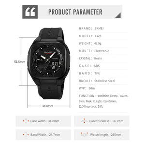 Skmei - 2328 - World Master Dual Display Watch - Black image 7