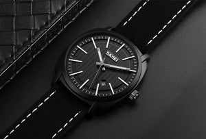 SKMEI - 9169 - Analog Quartz Leather Strap Watch - black image 2