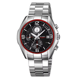 SKMEI - 9346 - Sport Chronograph Quartz Stainless Steel Watch - black image 0
