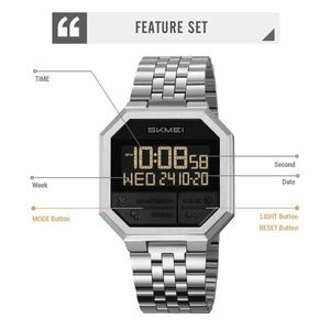 Skmei - 2350 - Digital MultifunctionalSports Watch with Dual Time - Silver image 6