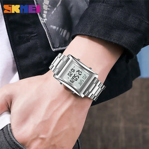 SKMEI 1812 Compact Square Digital Watch – Silver image 2