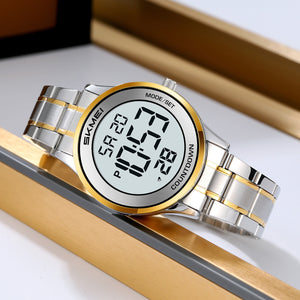 SKMEI 2425 Round Digital Countdown Watch- gold/silver image 1