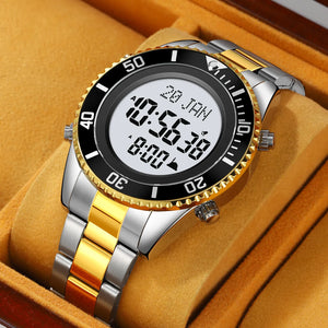 SKMEI - 2141 - Qibla Azan Time Reminder Prayer Watch - silver/gold image 0
