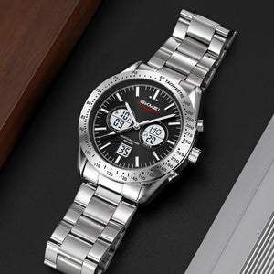 SKMEI 2503 Digital Tachymetre Countdown Timer Watch - silver/black/white/steel image 1