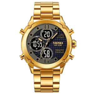 Skmei - 1975(chain)- 30m Waterproof Mutifunctional - Gold/Black image 0