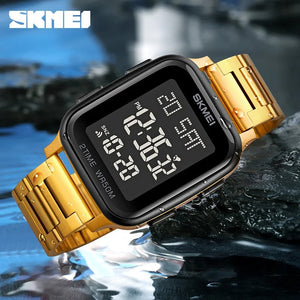 Skmei - 1859 - Digital Electronic LED Display Watch - gold image 1