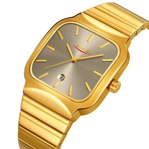 Skmei - 9361 - Luxury Square Men Quartz Watch Waterproof - gold/grey image 0