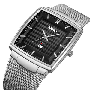 SKMEI - 9311 - Elegant Square Quartz Mesh Edition Watch - silver/black image 5