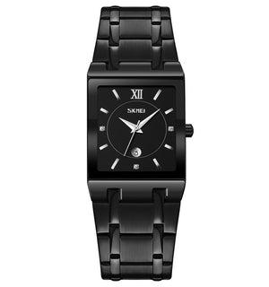 SKMEI 9263 Square Analog Quartz Watch - Black/Black image 0