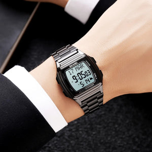 SKMEI - 2240 - Qibla Azan Time Reminder Prayer Watch - black image 3