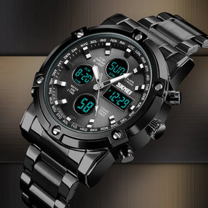 Skmei – 1389 – Dual Display Waterproof Business Watch - Black/Black image 5