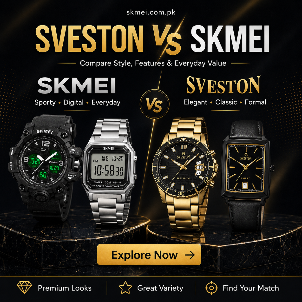 SKMEI vs Sveston: Which Watch Brand Wins in Pakistan?