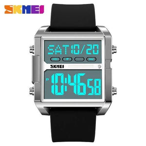 Skmei - 2246 - Modern Square Digital Watch - silver/black image 2