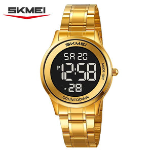 SKMEI 2425 Round Digital Countdown Watch - gold-black image 1