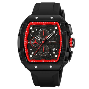 Skmei – 9341 – Bold Sporty Square Chronograph Watch – Black / Black image 0