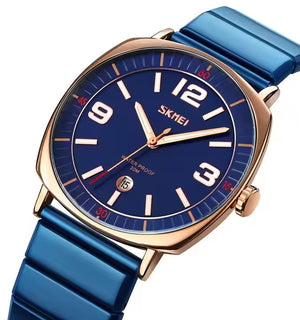 SKMEI - 9280 - Slim Steel Analog Quartz Watch - Rosegold/Blue image 0