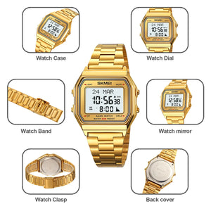 SKMEI - 2194 - Qibla Azan Time Reminder Prayer Watch - gold image 4
