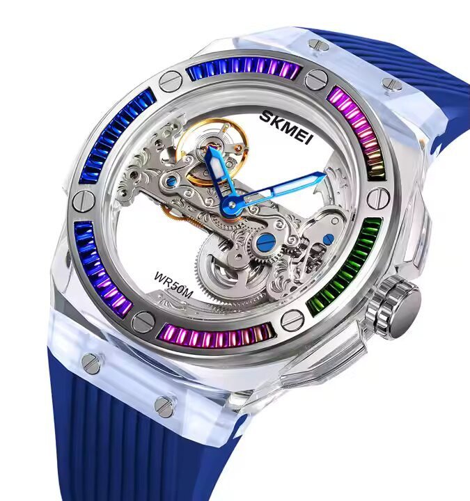 Skmei – M032 – Hollow Automatic 50M Waterproof - Blue image 0