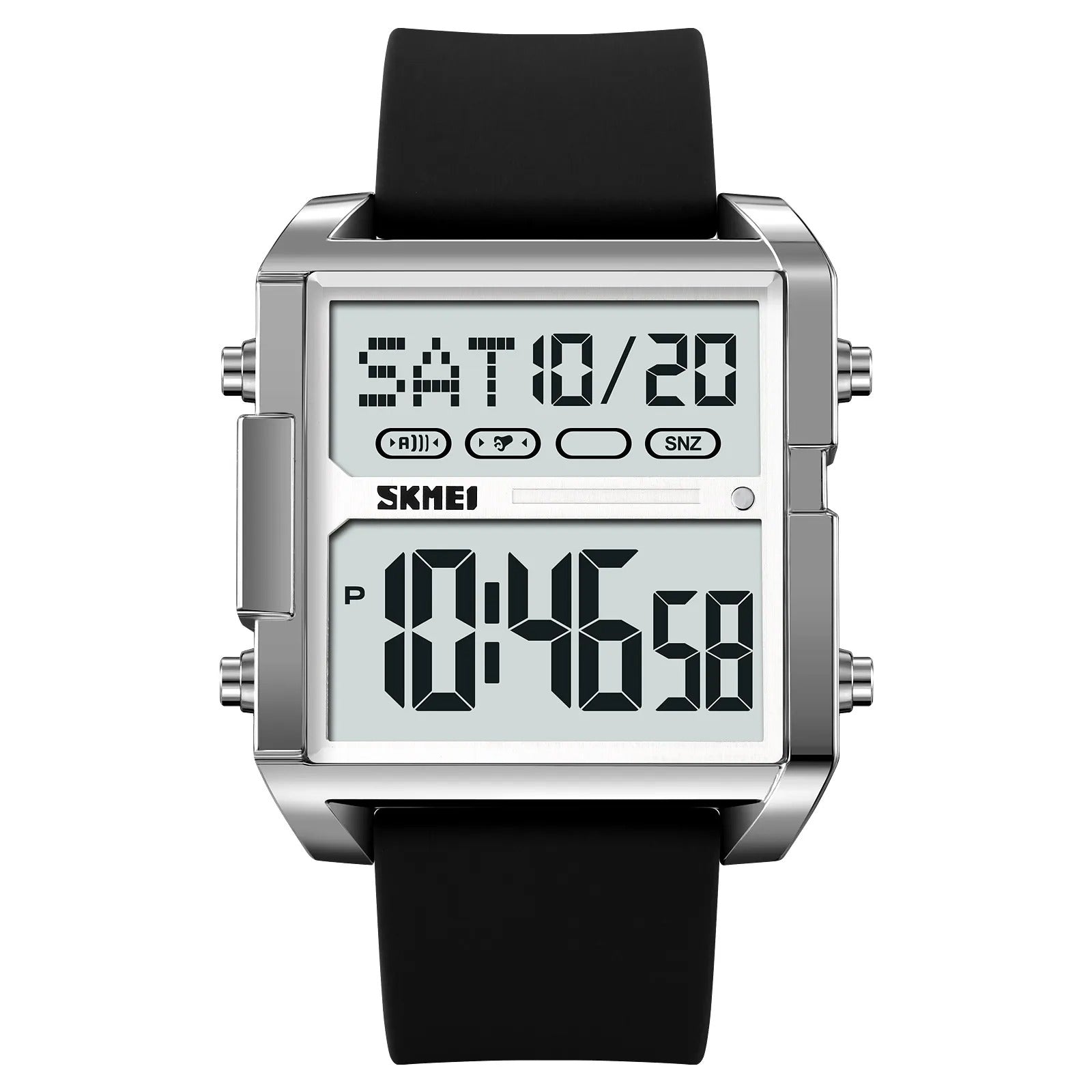 Skmei - 2246 - Modern Square Digital Watch - silver/black image 1