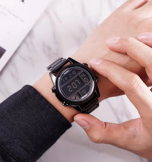SKMEI - 1448 - Digital Sports Stainless Steel Waterproof Watch - Black image 4