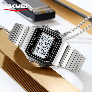 Skmei – 2465 – Digital Spring Strap Watch – Silver/SpringStrap image 1