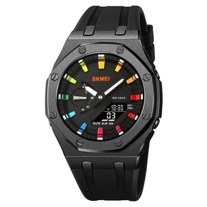 Skmei - 2243 - World time 50 Timezone - Black/Black-Colorful image 2