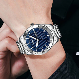 Skmei - 9293 - Premium Steel Quartz Performance Watch - silver/blue image 3